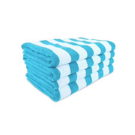 MONARCH BRANDS Cali Cabana Towels - Blue, 4PK P-CALICABANA-BLUE